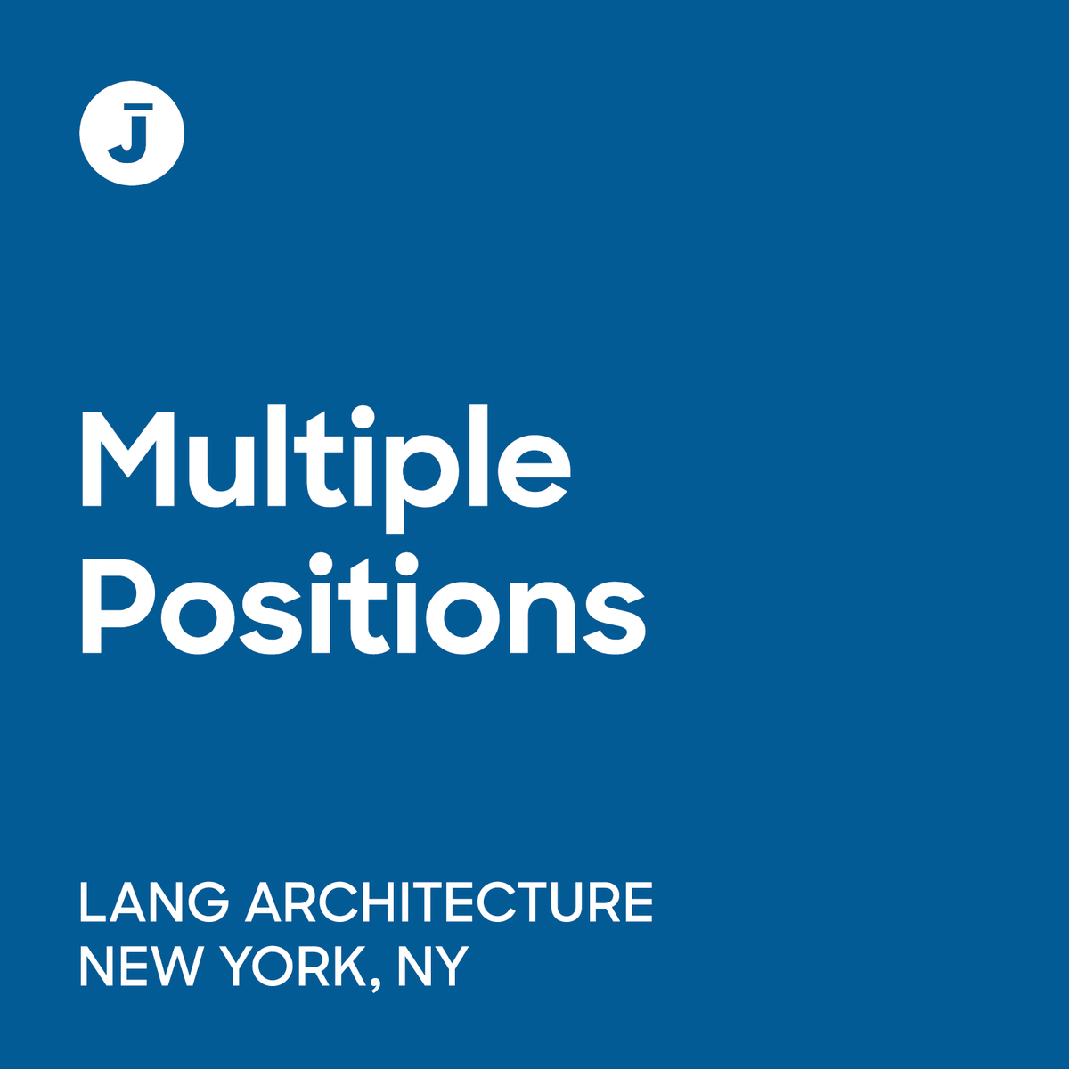 Today's Employer of the Day is Lang Architecture. They're currently hiring a Project Designer and Project Leader in New York City.

arcnct.co/44DelZ5

#ArchinectJobs #ArchinectEOTD #ArchitectureJobs #NewYorkCityJobs #NYCJobs