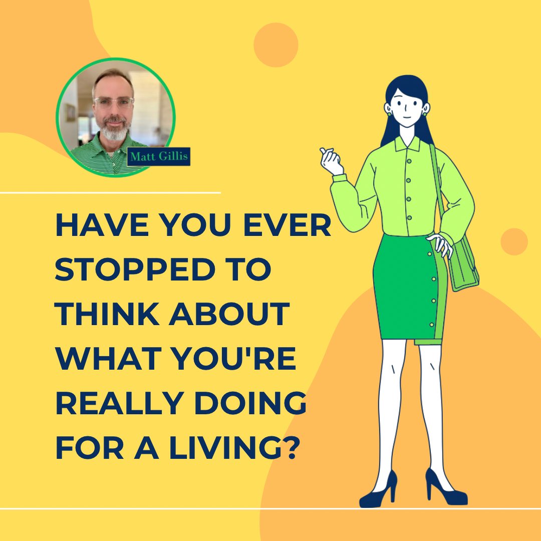 mattgillis's tweet image. Have you ever stopped to think about what you&apos;re really doing for a living? It&apos;s not just about making money or climbing the corporate ladder, it&apos;s about helping others succeed. #SuccessAtWork #SetOthersUpForSuccess #LeadershipDevelopment #Mentor #Motivation