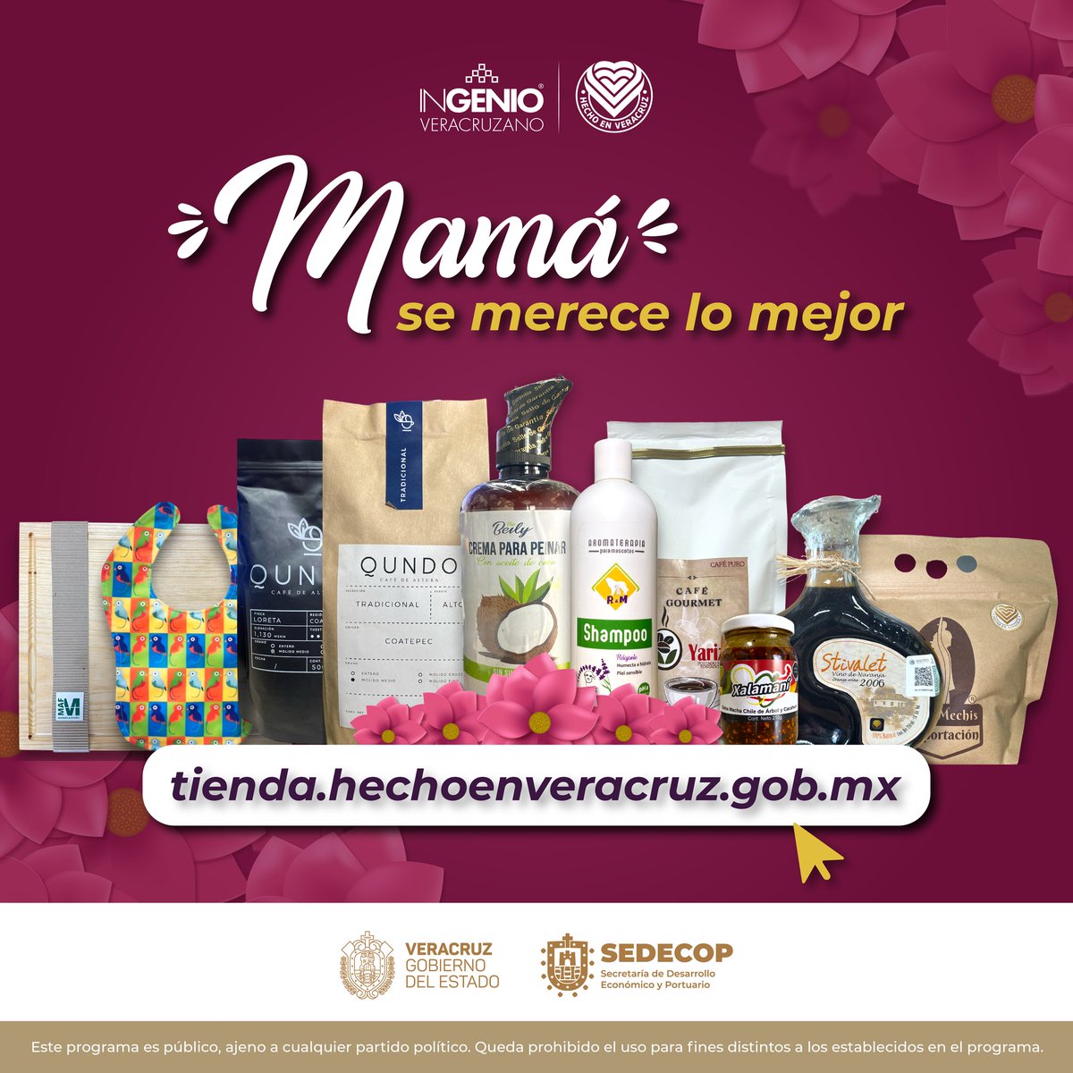 En la tienda 'Hecho en Veracruz' encuentra el regalo ideal para decirle a mamá lo mucho que la quieres. Conoce y elige entre más de mil productos en tienda.hechoenveracruz.gob.mx