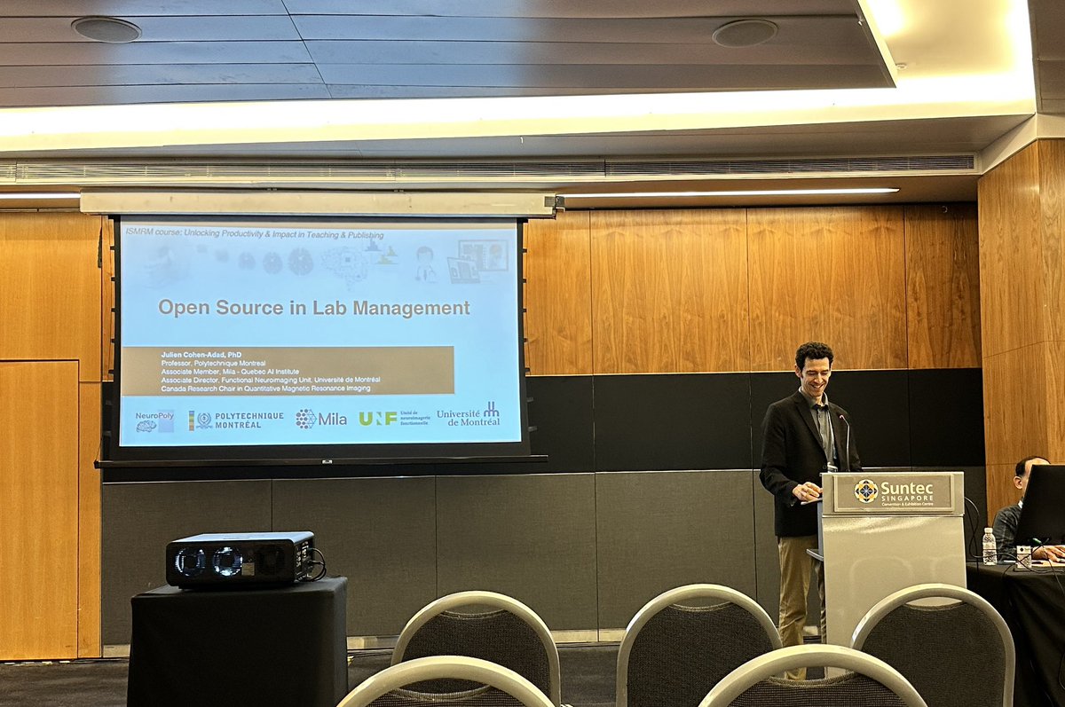 Nikola Stikov (@stikov) on Twitter photo Bright and early, <a href="/jcohenadad/">Julien Cohen-Adad</a> gives a sobering (up) presentation on open-source lab management #ismrm24 #ismrm2024 Bright and early, <a href="/jcohenadad/">Julien Cohen-Adad</a> gives a sobering (up) presentation on open-source lab management #ismrm24 #ismrm2024