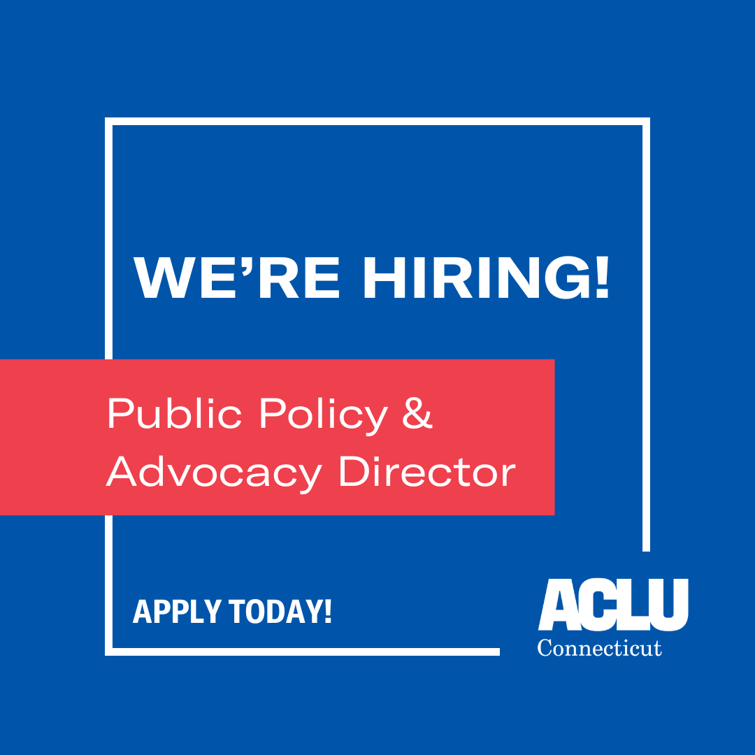 Join our team! The Public Policy and Advocacy Director is a member of the ACLU-CT’s senior leadership team, working with the Executive Director, and provides vision and direction for its policy, organizing, and legislative program. Use the link in our bio to learn more and apply.