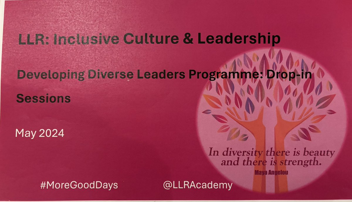 Bina Kotecha (@binakotecha_) on Twitter photo Recruiting onto the next cohort of our Award Winning ‘Developing Diverse Leadership Programme’
For aspiring leaders from diverse ethnic backgrounds in Nursing, AHP, Midwifery roles - band 5-7 (NHS) and/ or the equivalent salary range of c£28K - £45K.
<a href="/LLRAcademy/">LLRAcademy</a> @dawn_coops Recruiting onto the next cohort of our Award Winning ‘Developing Diverse Leadership Programme’
For aspiring leaders from diverse ethnic backgrounds in Nursing, AHP, Midwifery roles - band 5-7 (NHS) and/ or the equivalent salary range of c£28K - £45K.
<a href="/LLRAcademy/">LLRAcademy</a> @dawn_coops