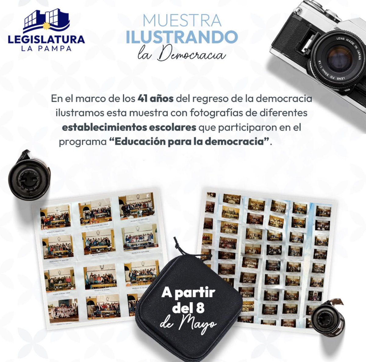 🎞️ Muestra “Ilustrando la Democracia”

📸 Si nos visitaste junto a tus compañeras y compañeros, podes pasar por la Sala de Exposiciones de nuestra Legislatura a buscar tu foto.