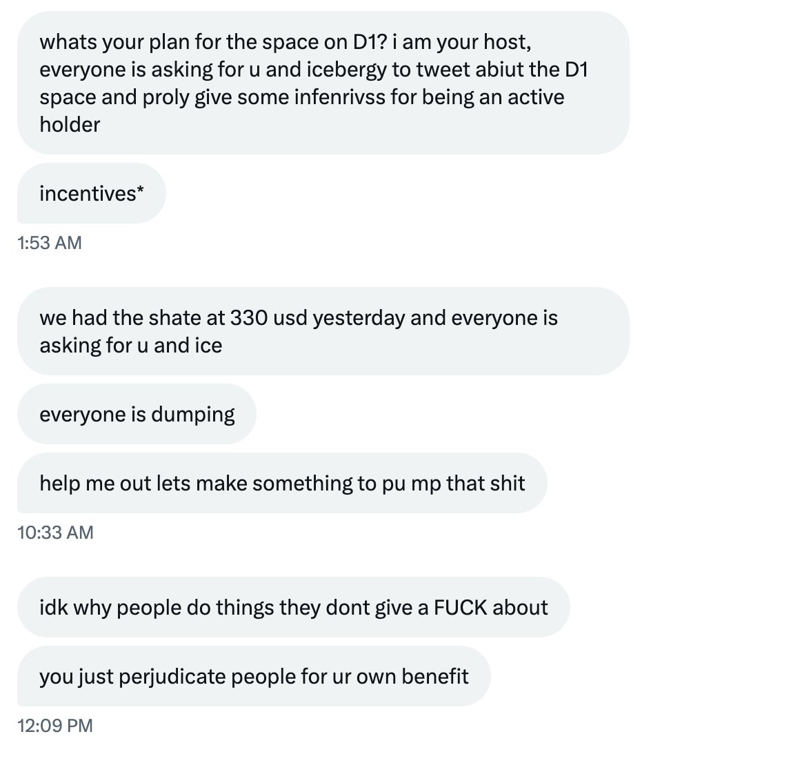 cannot recommend using district one (looks like discord with a blast skin. not sure if the app does something else) ciniz simply testing a new app on blast...few hours later? messages like this from many anons in replies and dms...non stop