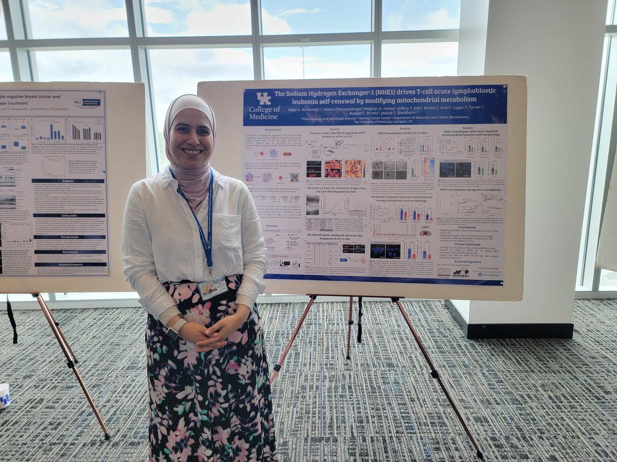 Biochem dept retreat today! My superstar grad student @MajdHamaly gave a great talk and poster showing off her #zebrafish drug screens to target leukemia initiating cells.