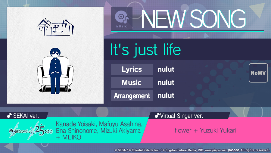 Song of the Day: 'It's just life' by nulut Group: Nightcord at 25:00