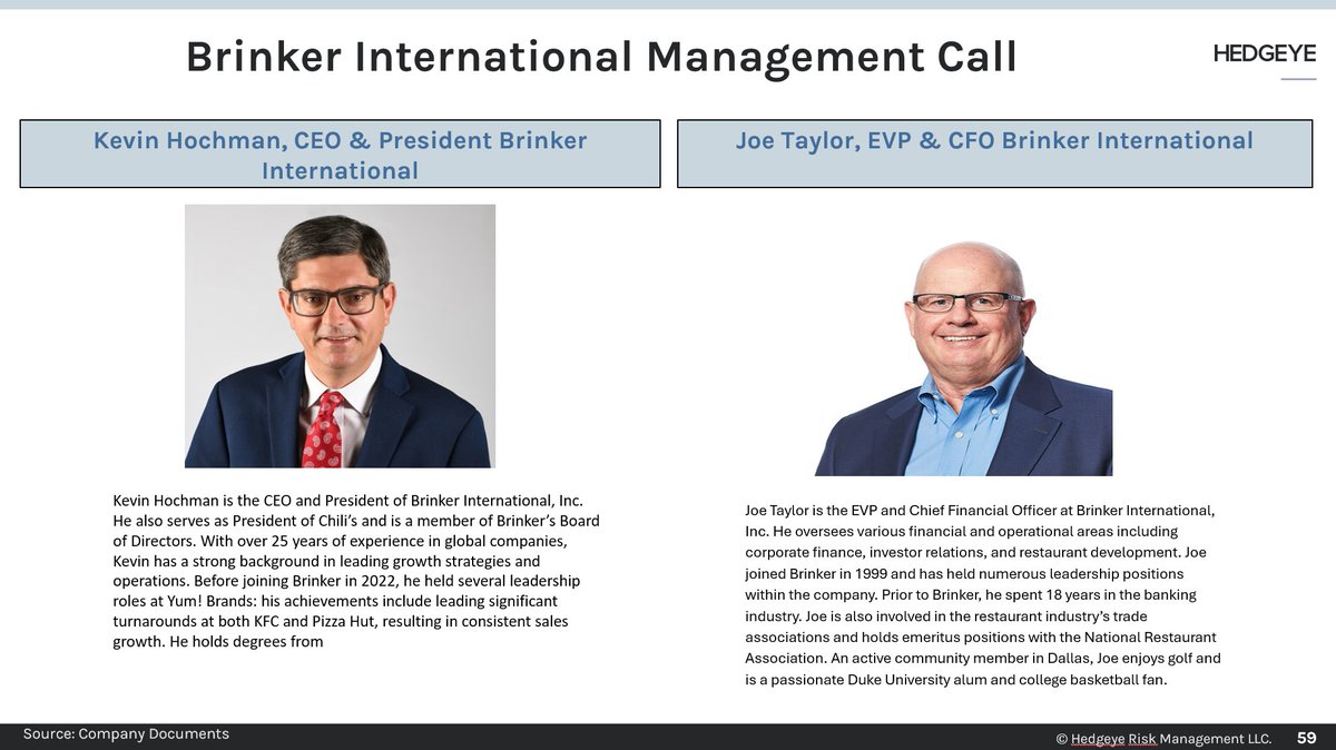 I am very excited to be hosting the CEO & CFO of Brinker International, Kevin Hochman @kdhochman, and Joe Taylor on 5/16 to talk about how @Chilis is outperforming in Casual Dining! $EAT