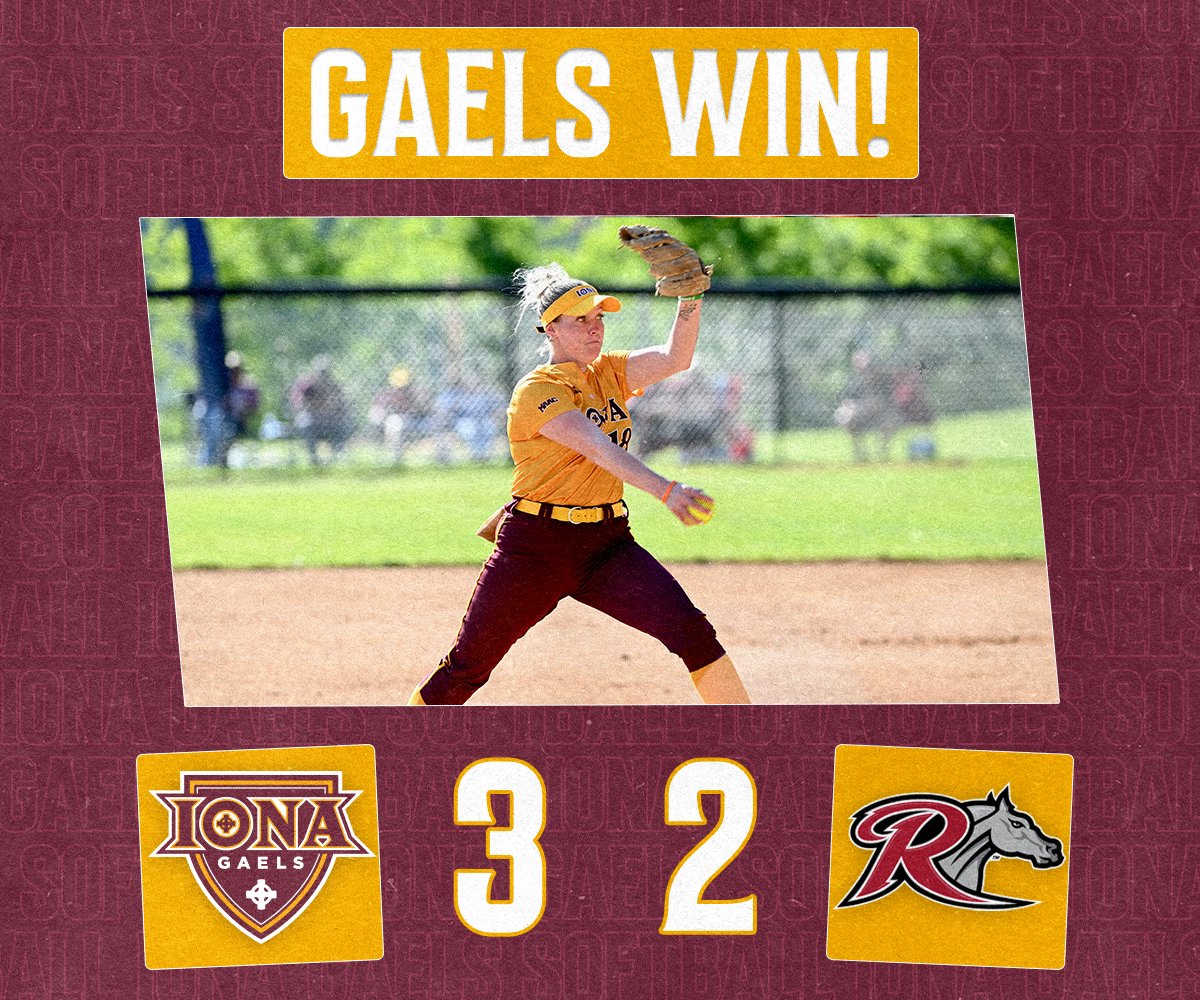 #GAELSWIN!!!

The Gaels defeat No. 3 Rider, 3-2 in the elimination game at the #MAACSB Championship! Jamie Sheeran went 2-for-4 with a HR and RBI single! Hailey Guerrero also hit a solo HR! Samantha Rieb with the complete game in the circle for the Maroon & Gold!

#GaelNation