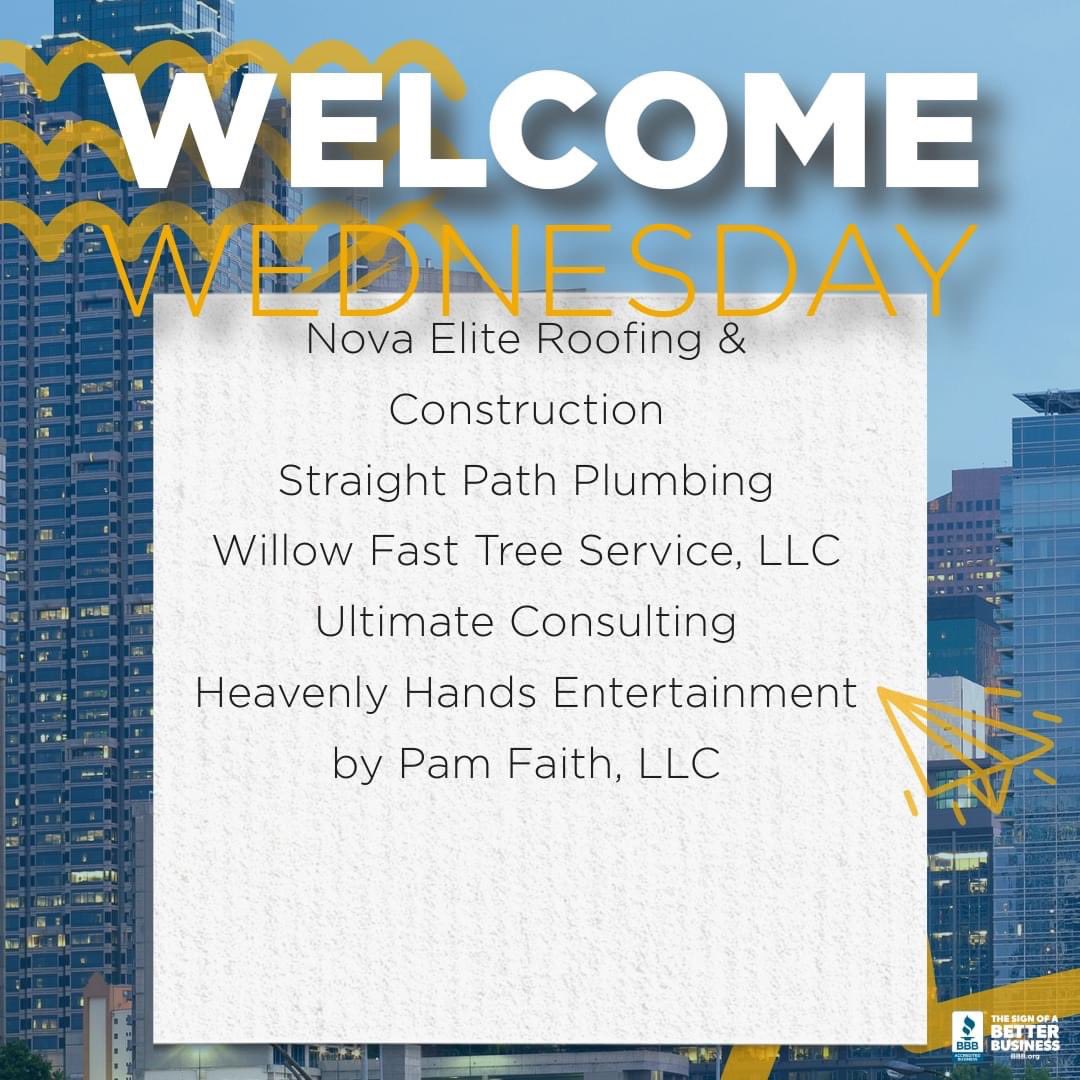 It's our favorite day of the week! 🎉Happy #WelcomeWednesday! Let's give a warm welcome to our newest accredited businesses joining the #BBB family.
