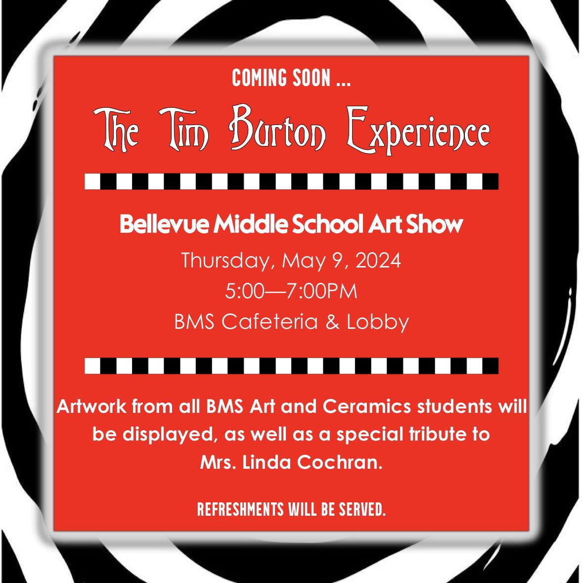 BMSwrestling's tweet photo. Stop in any time between 5-7pm tomorrow to check out all of my students’ artwork and ceramic projects from both semesters. We have all worked very hard to put this exhibit together. This event is FREE to all &amp; there will be refreshments. I look forward to seeing you there! 👩🏻‍🎨🎨 https://t.co/6mgqtBpx8E