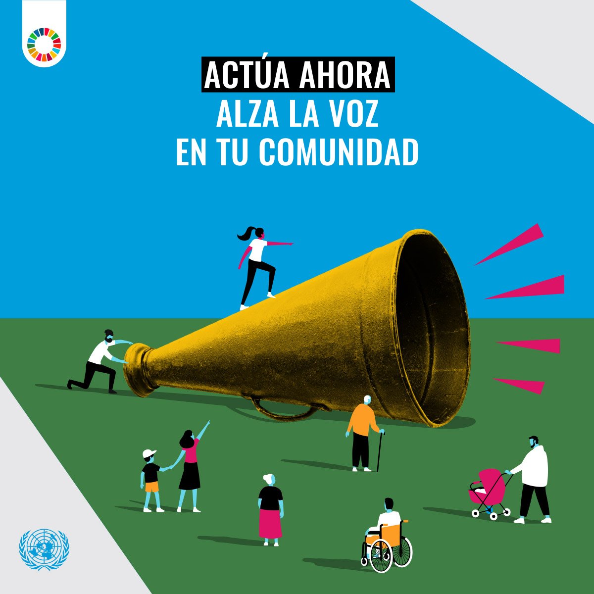 #ActúaAhora, ¡alza la voz en tu comunidad!

📢Participa en programas de reciclaje, promueve la educación medioambiental en las escuelas o vota a favor de políticas respetuosas con el clima: 
¡contribuye a #NuestroFuturoComún