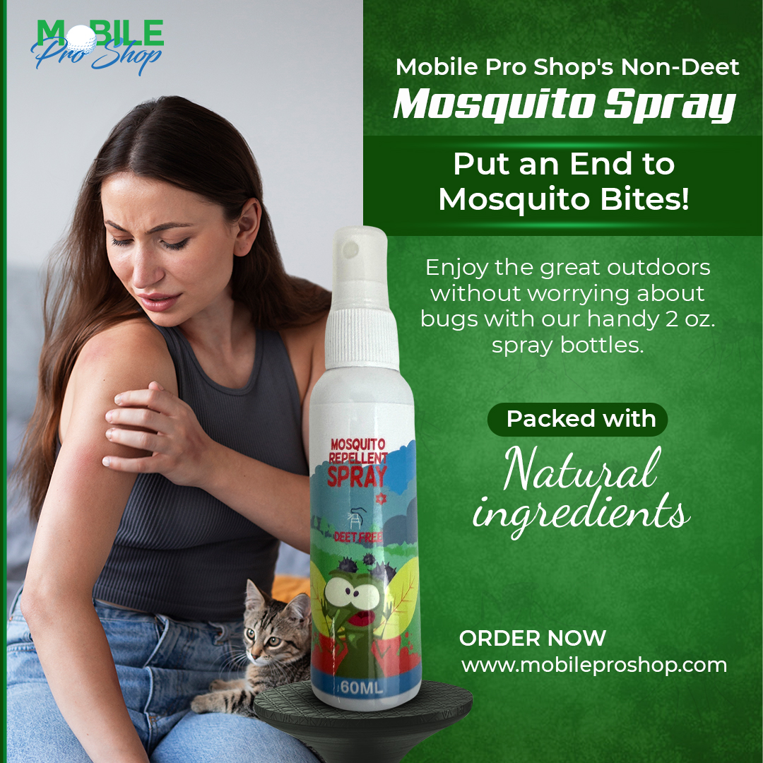 Mobile Pro Shop's Non-Deet Mosquito Spray: Remove the Pain of Mosquito Bites!

#BuzzOffMosquitoes #NatureGuardian #AdventureAwaits #MosquitoRepellent #OutdoorAdventure #NaturalProtection #BugFree #NonDeetSpray #PureDefense #OutdoorLife