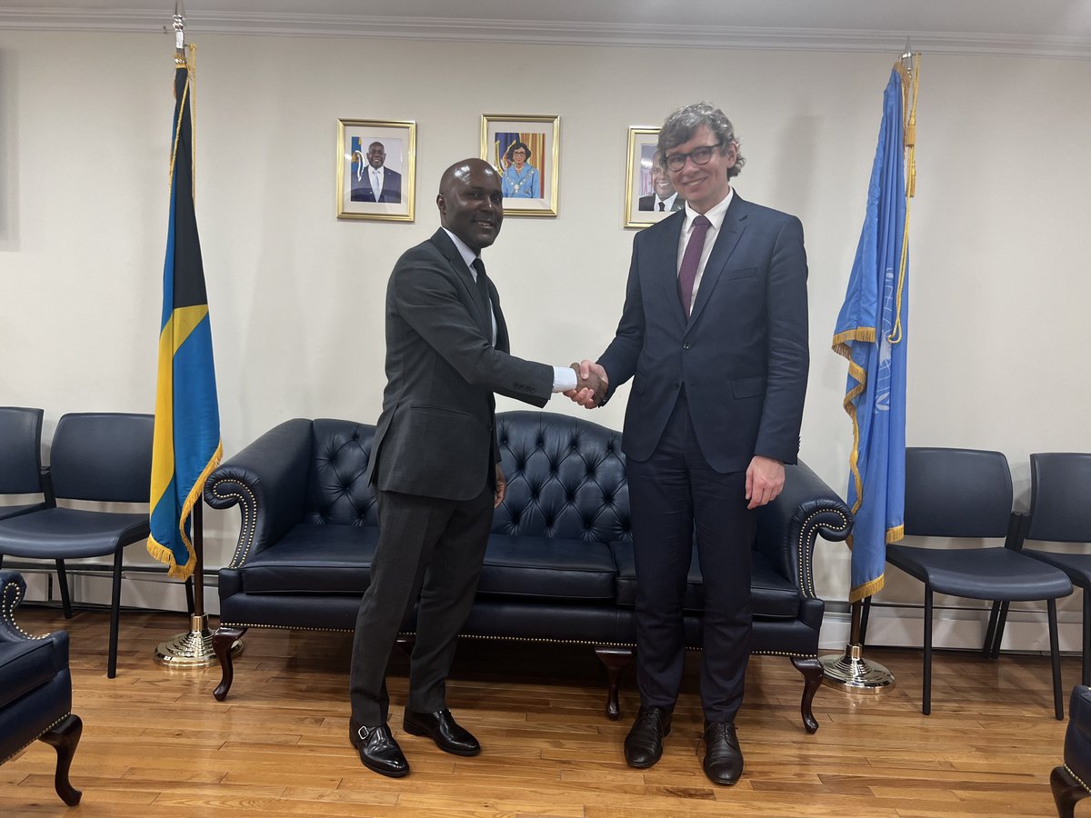 ITU DSG <a href="/tlamanauskas/">Tomas Lamanauskas</a> was pleased to meet with Amb. Stan Smith, Permanent Representative of the Bahamas to the UN, to discuss topics including <a href="/AIforGood/">AI for Good 🇺🇳 #AIforGood</a>, WSIS+20 review <a href="/WSISprocess/">World Summit on the Information Society (WSIS)</a>, GDC, and the Summit of the Future. 

<a href="/StanSmithUN/">Stan Smith</a> 🇧🇸🇺🇳