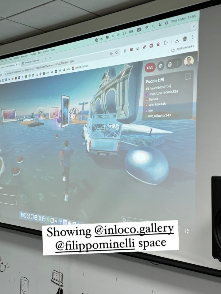 This is how recent class at SAE Institute #Dubai 's Spatial Computing course, taught by @Enuriru came👾 Denis Rossiev, #AR Artist and #Meta, Snapchat and TikTok Ambassador. Thanks for introducing our #metaverse project 'Idealised City' to the world💜 @Spatial_io #vr #spatial