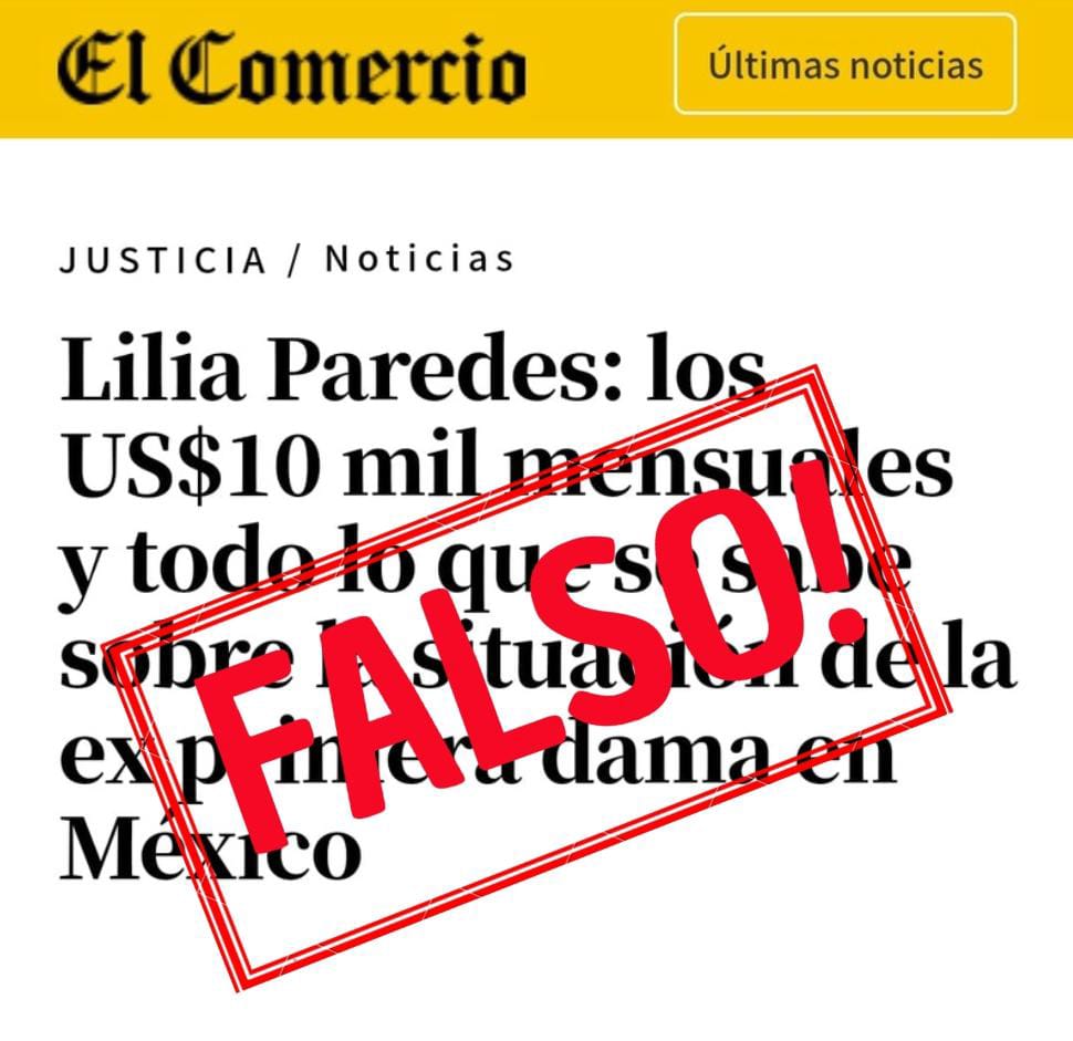 Es falso información que se viene difundiendo que la esposa de @PedroCastilloTe recibe por parte del gobierno mexicano como subvención económica 10,000.00 dólares americanos. Se ha solicitado por escrito un pronunciamiento a la Embajada mexicana. @canalN_ @exitosape @RPPNoticias