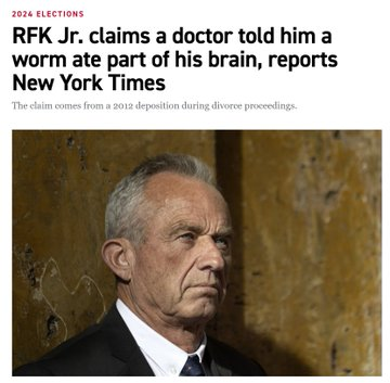 Seems to me, if you fix your mouth to say 'A worm ate some of my brain', we're kinda done discussing you for POTUS dog. RFK Jr. @TheBeatWithAri #MSNBC