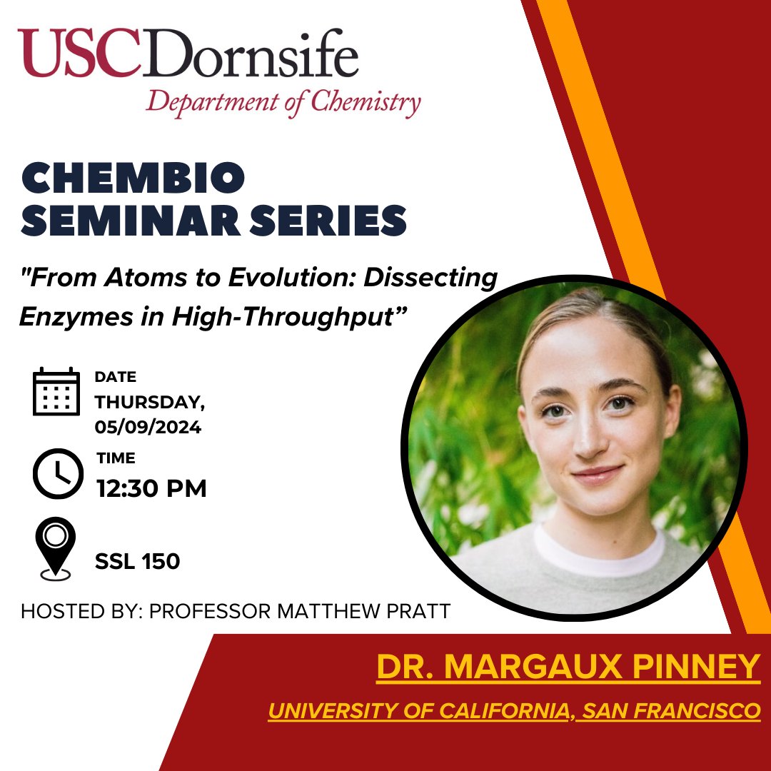 Please join us tomorrow for a ChemBio Seminar!

#dornsife #uscchemistry #seminar