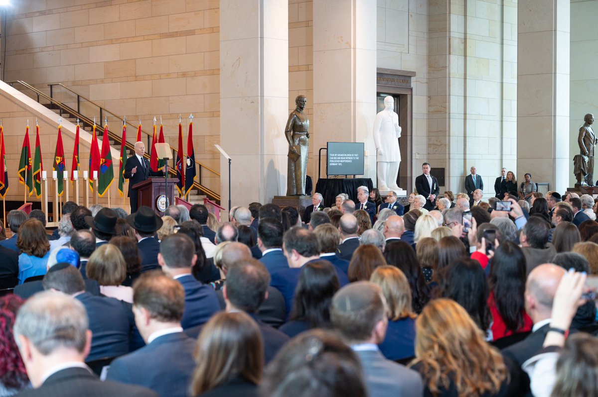 “Hate never goes away; it only hides. And given a little oxygen, it comes out from under the rocks. But we also know what stops hate. One thing: all of us.” Honored to be at @POTUS' powerful speech yesterday on the dangerous rise of antisemitism in the U.S. & around the world.