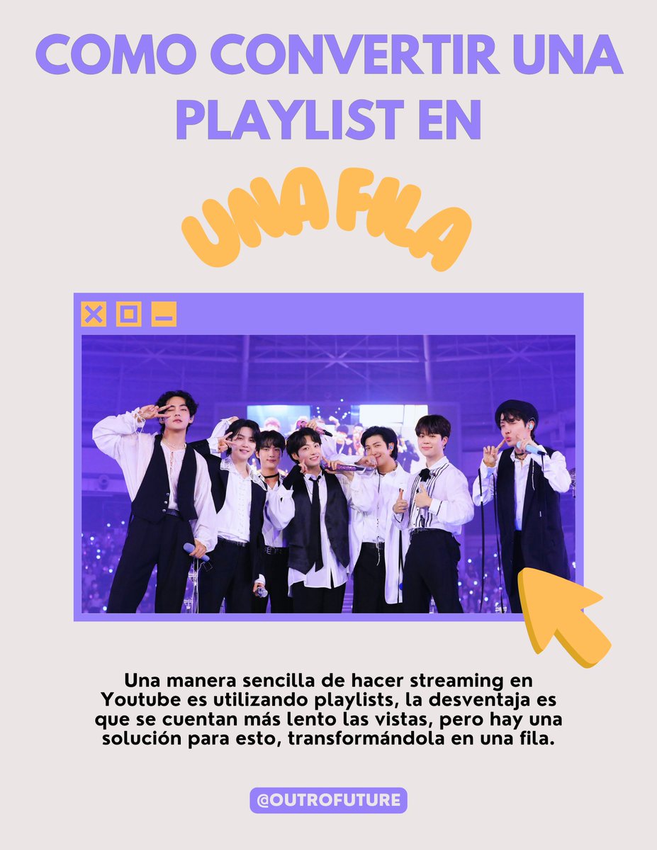 GUÍA DE CÓMO CONVERTIR TU PLAYLIST DE YOUTUBE EN UNA FILA 💜✨📢