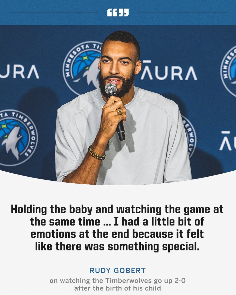 Rudy Gobert saw the birth of his first child, watched his team go up 2-0 on the Nuggets and won his fourth DPOY award all in about 24 hours 🙌