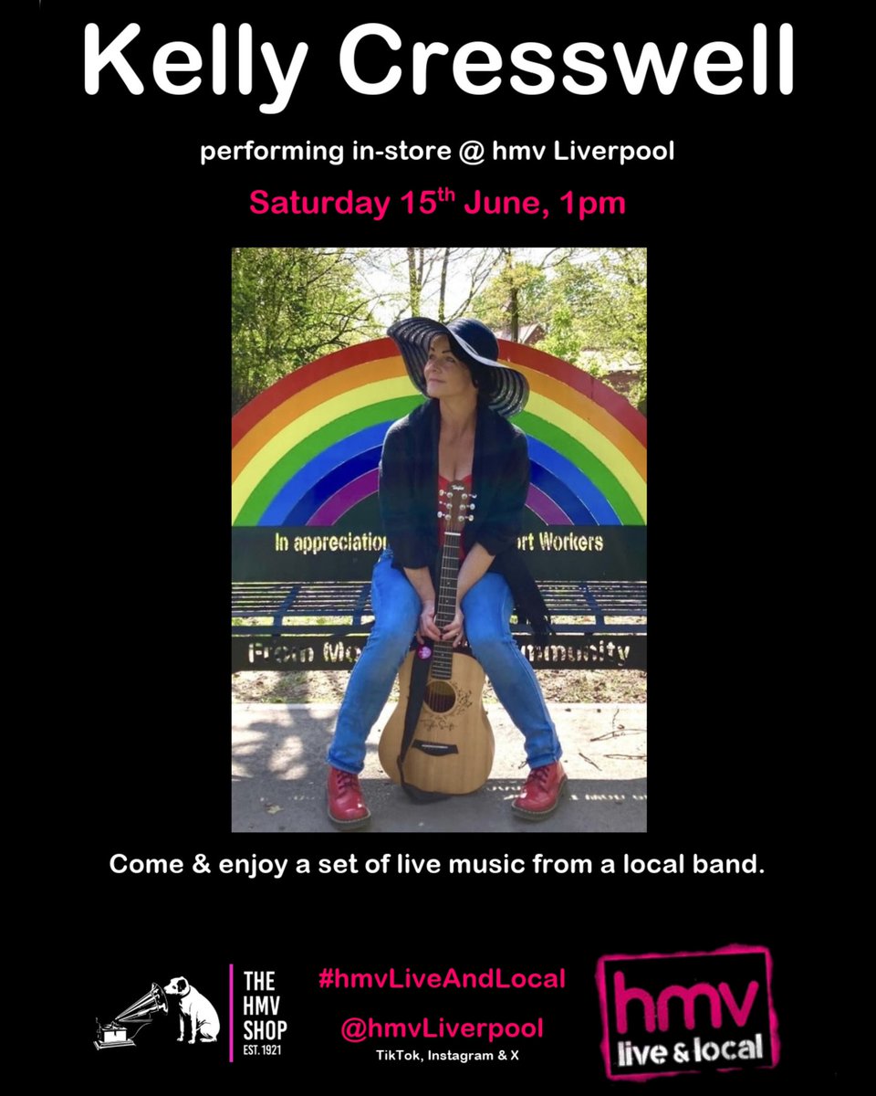 I’ll be playing live again at @hmvLiverpool on Saturday 15th June x 1PM I’ll be performing lots of unreleased material from my upcoming album x #liveinstore #Liverpool #hmvliveandlocal #HMV #acoustic #musician
