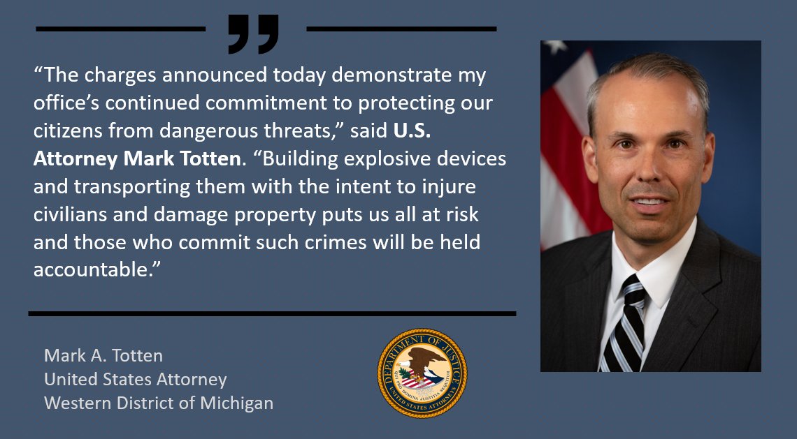 News Release: Grant Man Charged With Transporting Explosive And Possessing A Destructive Device @FBIDetroit