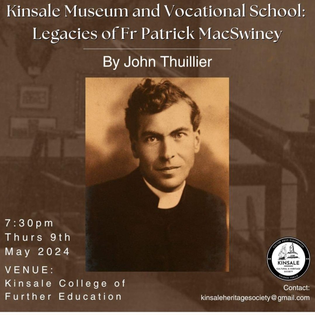 Kinsale Cultural and Heritage Society are delighted to have local historian John Thuillier deliver a lecture on one of Kinsale's most important figures in the 20th century @KinsaleNews @SouthernStarIRL @Carrigdhounnews @johncreedon @oldheadtower @tonydoco @KinsaleOnline