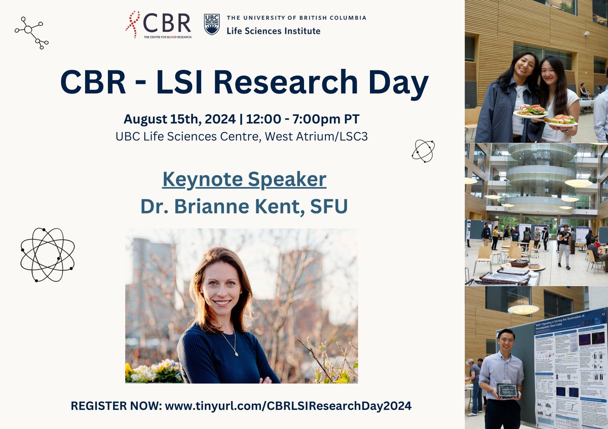 Have you registered for Research Day? 🔬 🧫 We're excited to have Dr. Brianne Kent from Simon Fraser University as this year's keynote speaker! Join us for amazing presentations, networking and great food. #science #researchday #research Register here: ubc.ca1.qualtrics.com/jfe/form/SV_87…