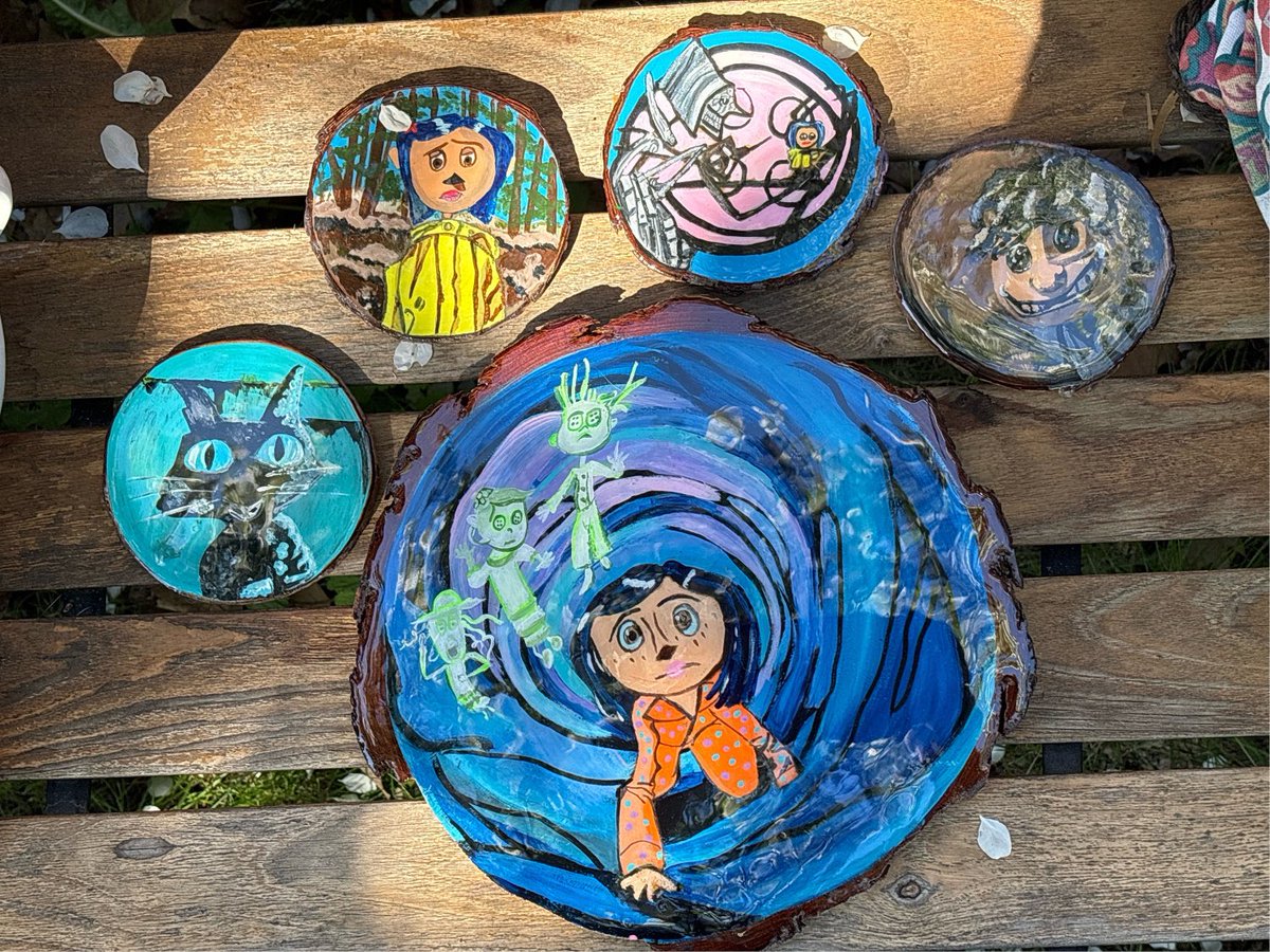 bohoboulevardca.etsy.com/listing/171382… “Coraline” a compelling dark story of a little girl and her adventures.  #coraline #coasters #handmade #etsy #etsyshop #rusticdecor #painted #art #artist #crafts #epoxyresin #epoxyart #etsyseller #etsyfinds #uniquegifts