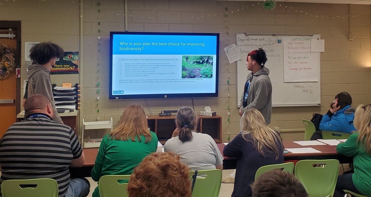 Today #stem students presented grant proposals. Two winning teams will be selected for funding for projects to improve biodiversity on our campus. Big thanks to the judges <a href="/Prowlander/">Pam Rowland</a> <a href="/Kellynpaige/">Kellyn Gussler</a> <a href="/CoachMann42/">Jordan Mann</a> Ms. Collins, &amp; Ms. Secor. #vikingsLEAD <a href="/PBLWorksKY/">PBLWorks Kentucky</a> <a href="/Ms_April_Adkins/">Rowan Academy</a>