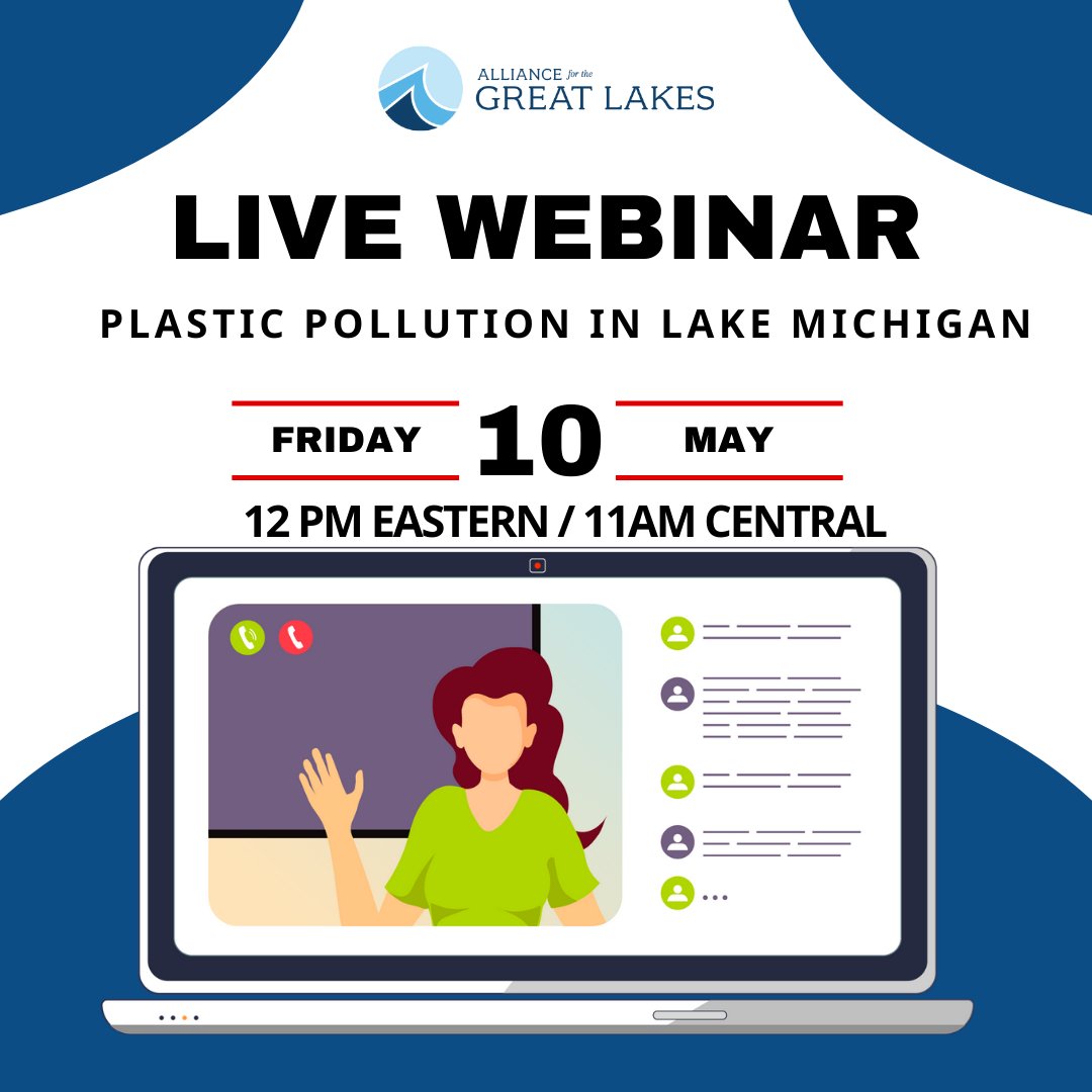 Have you registered yet? As part of Chicago Water Week, join us this Friday, May 10, from 11 AM - 12 PM CT for a discussion on new research findings about plastic pollution in Lake Michigan. Register today: bit.ly/3UozC4e #ChicagoWaterWeek #LakeMichigan #PlasticPollution