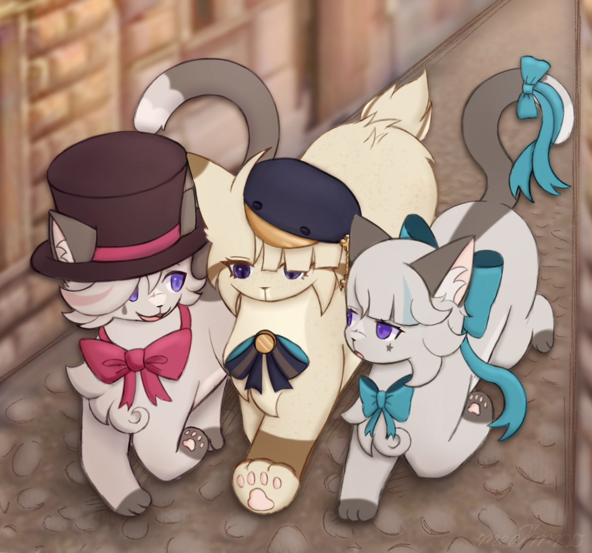 meekvaporeon's tweet photo. catified fontaine siblings go on a walk 🐾

#GenshinImpact https://t.co/LhrT6jITxz