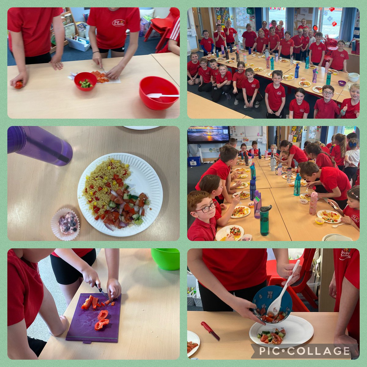 Another exciting day today! Class 2 got stuck into making a balanced meal as part of their science. 🥙🍚