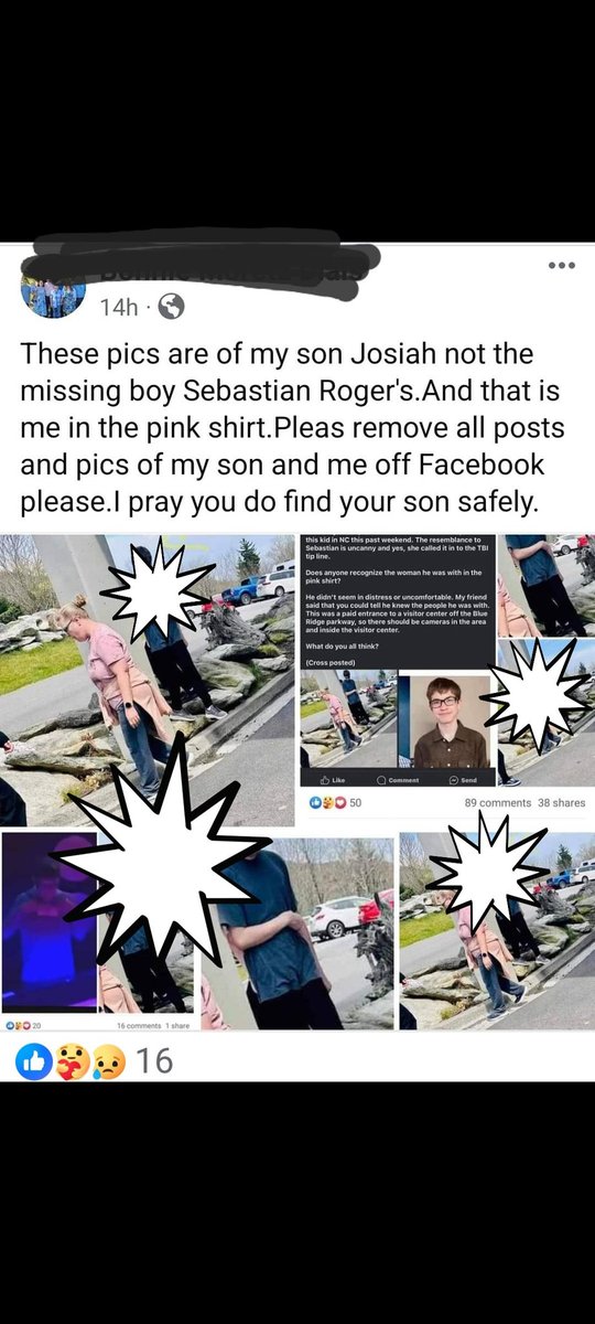 This mother has asked nicely, practically begged->then appears to have locked up her FB page

PLEASE DELETE HER CHILD'S PICTURE 
There is no reason for it to be out there anymore 
#SebastianRogers 
#SethRogers
#ChrisProudfoot 
Hendersonville Tennesee 
#MISSING