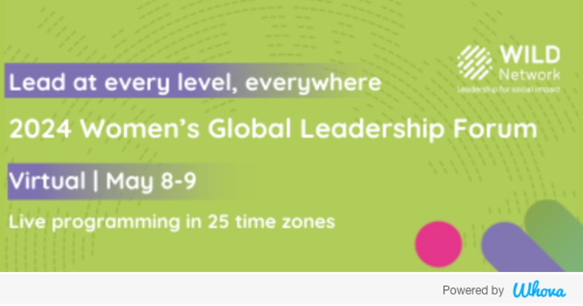 Hi! I'm attending Virtual 2024 Women's Global Leadership Forum - an initiative of the WILD Network. Let's start connecting with each other now. whova.com/whova-event-ap… #WILDLeaders