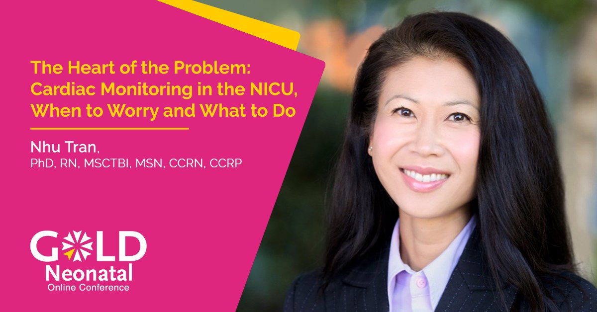 Join us at #GOLDNeonatal2024 with Nhu Tran, PhD, RN, MSCTBI, MSN, CCRN, CCRP for 'The Heart of the Problem: Cardiac Monitoring in the NICU, When to Worry and What to Do': goldneonatal.com/conference/pre… #NICU #PretermInfant #neonatologist