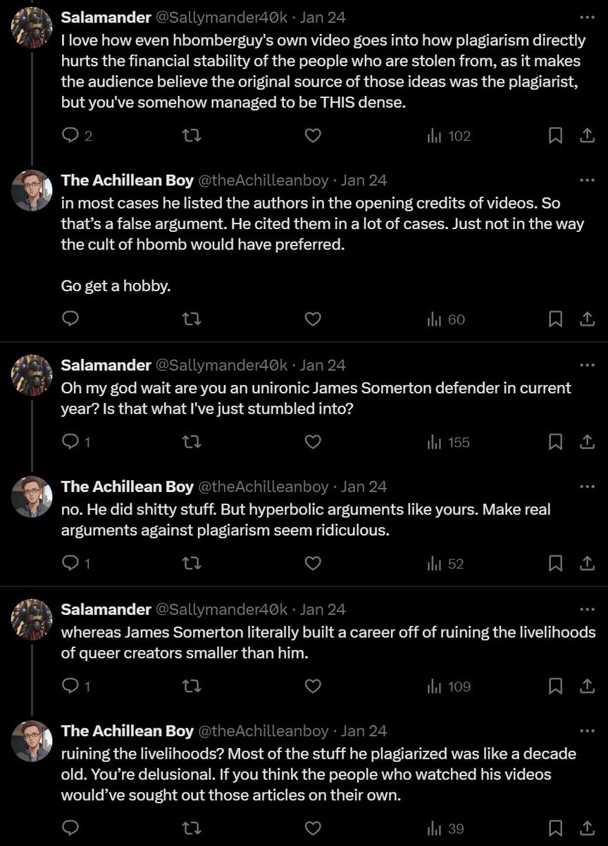 Of note is this time in between apology 1 and apology 2 where he, on his alt, began arguing in defense of himself, saying that what he did wasn’t that bad and didn’t hurt anybody because the stuff he plagiarized was “like a decade old” and blaming “the cult of Hbomb”