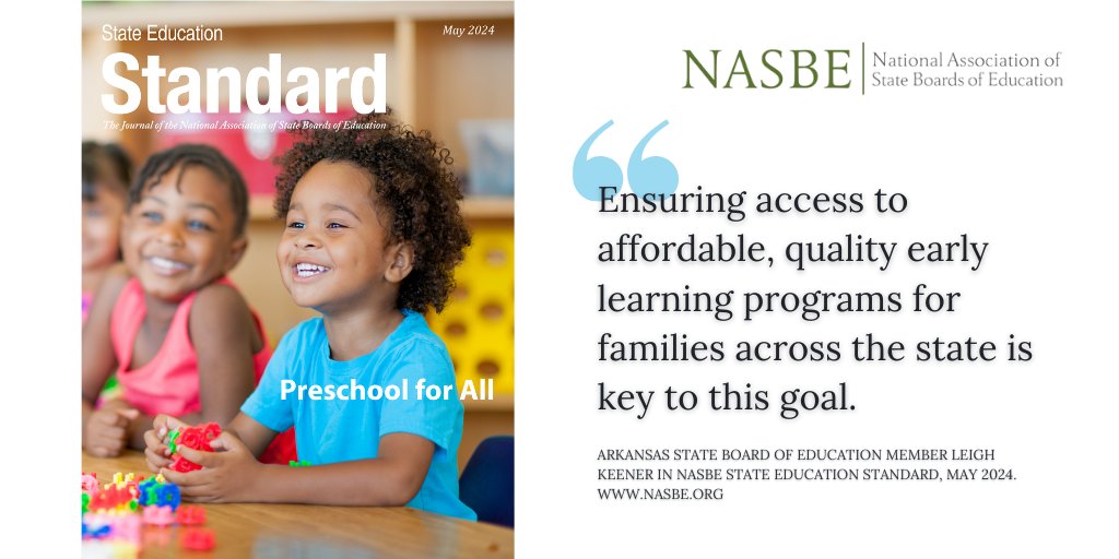 Arkansas’s commitment to expanding #preschool set the table for a SBE subcommittee that will prioritize partnerships, accurate counts of children served, and vision setting tied to a kinder readiness assessment. @LeighKeener explains in #NASBEStandard: ow.ly/b7rS50RzwMj