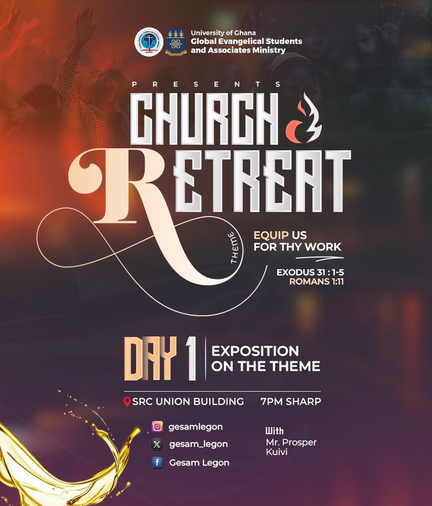 gesam_legon's tweet photo. Today we embark on a spiritual journey  an exciting and wonderful one as we pray and seek the lord’s face.
  Join us as we pull through this strand together..

GESAM ARISE AND BUILD WITH COMMITMENT.🔥

#GESAMLegon 
#ChurchRetreat
#ReviveMe

📲 Kindly Share https://t.co/ttwyusv1Jg