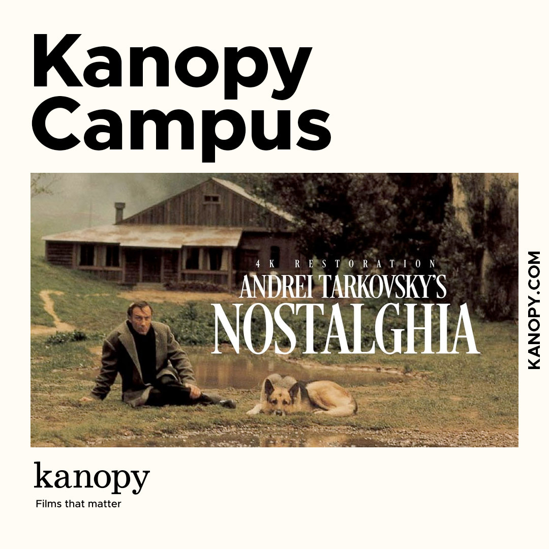 This week on #KanopyCampus: Newly restored in 4K, #AndreiTarkovsky's NOSTALGHIA (1983) is a film for students to study the quality of picture with this new restoration. Watch on Kanopy here: kanopy.com/product/nostal… @KinoLorber #filmsthatmatter Available: 🇺🇸