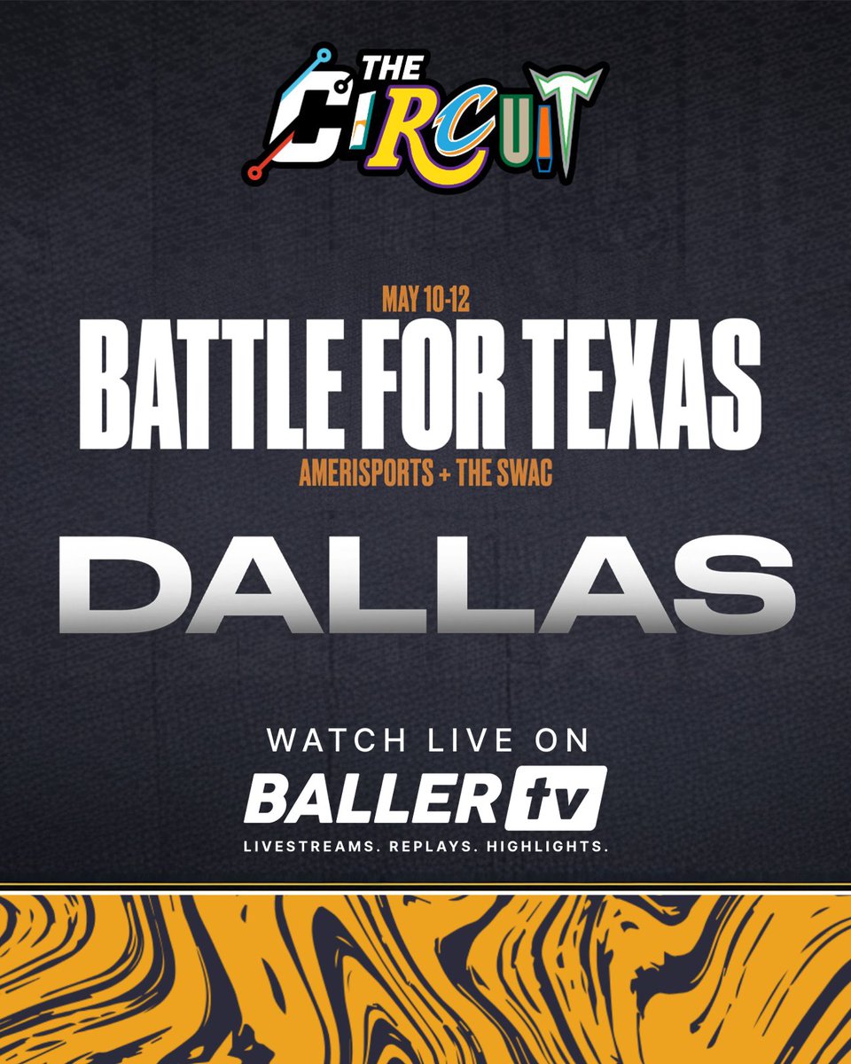 The Circuit (@TheCircuit): Battle for Texas is LOADED with 125+ teams! Catch all the action on BallerTV. 📅 Fri, May 10 - Sun, May 12, 2024 📍 Dallas, TX 📺 Watch live and on replay: bit.ly/4abaNyu