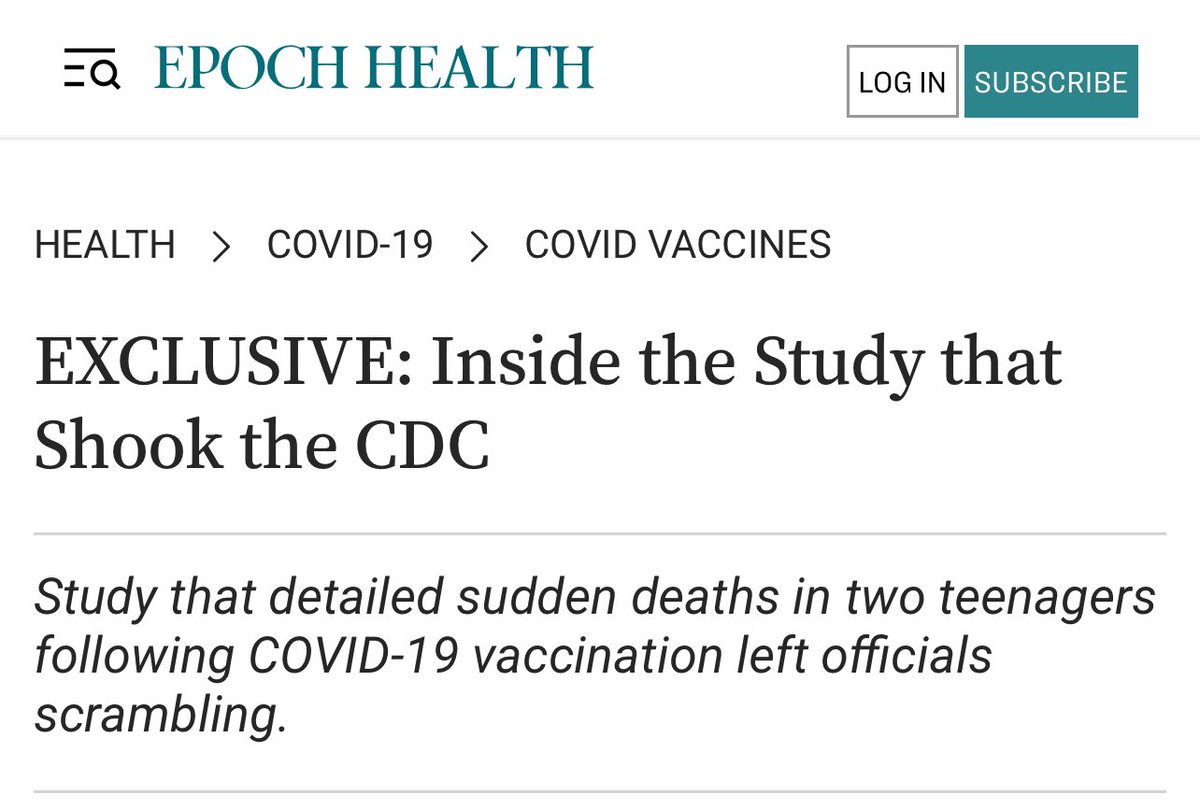 🚨 “Two teenagers died shortly after COVID-19 vaccination, experts reported in a study published Feb. 14, 2022. Within hours, federal officials scrambled to respond, worried the paper would harm their efforts to promote COVID-19 vaccines, internal emails show. The internal…