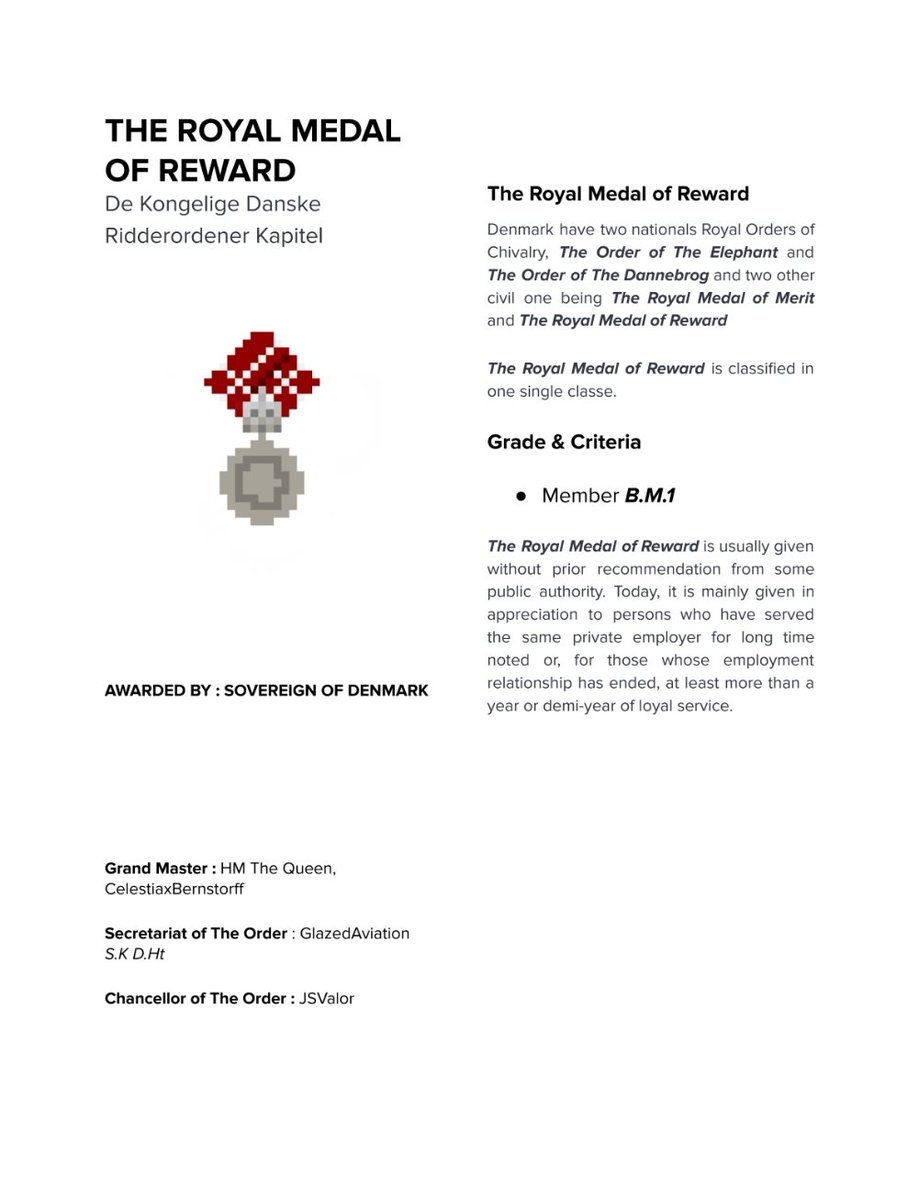 The Chapter of The Royal Orders of Chivalry mainly group four (4) different honours including two (2) Orders of Chivalry and two (2) merit medals. Learn more about The Chapter and its honours here ⬇️