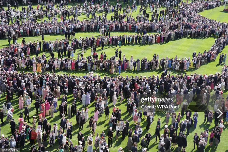 - MAY 8: Guests attend a Royal Garden Party at Buckingham Palace on May 8, 2024 in London, England. #BuckinghamPalace #GardenParty