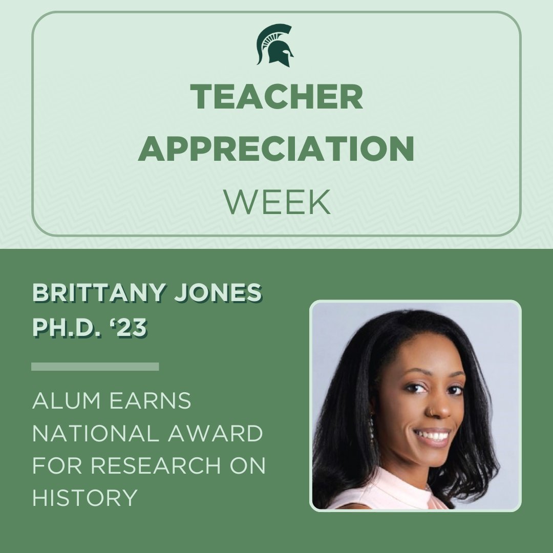 In 2023, CITE Ph.D. grad Brittany Jones, received the National Council for the Social Studies Exemplary Research Award. The award recognizes research that has the potential to bring big changes in social studies education research and practice. More: spr.ly/6016jWi1p