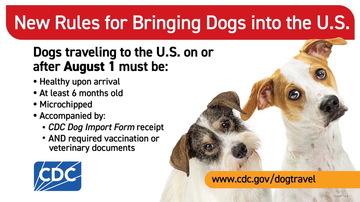 CDC is updating its rules for bringing dogs into the U.S. These rules keep your family and pets safe. Learn about the new requirements effective on August 1: bit.ly/2rww2bq