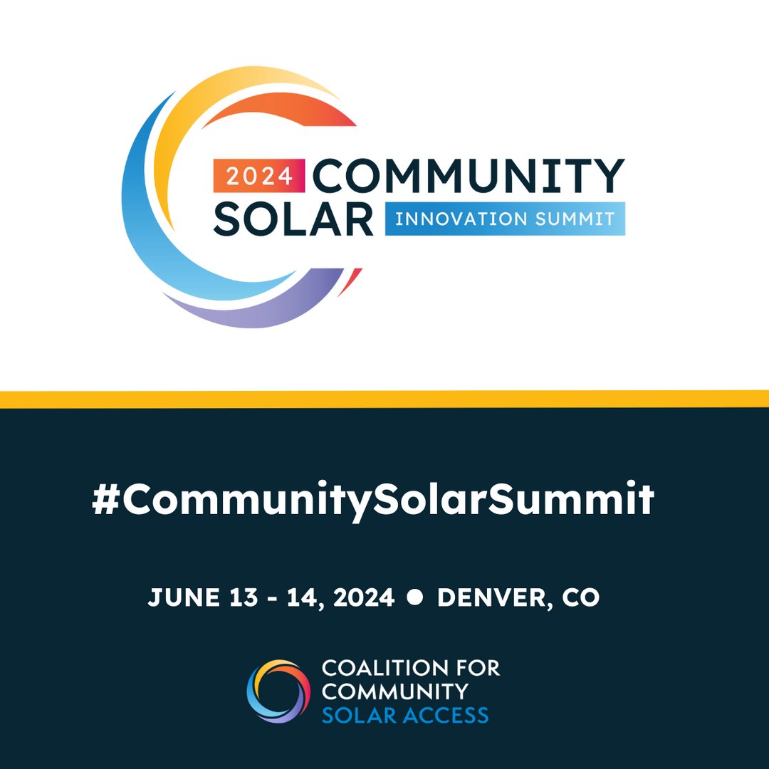 📢 The housing deadline for our 2024 #CommunitySolarSummit is quickly approaching. Register and book your hotel room by this Friday, May 10th to lock in our conference rate at the @GrdHyattDenver. communitysolar.events/event/annualsu…