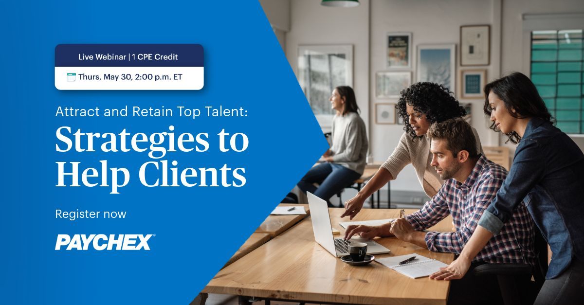 #Accountants, in today’s labor market, good workers are hard to find. What are new hires looking for? Compensation, benefits, flex time—all of the above? In this webinar, learn how to help your clients attract – and keep – the best and the brightest. ☀️ buff.ly/3JGOA0o