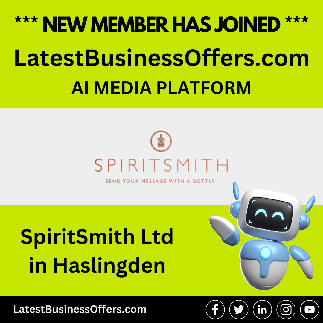 🚨 NEW MEMBER HAS JOINED 🚨 Latest Business Offers - AI Media Platform

Please Give A Warm Welcome to:

SpiritSmith Ltd - in Haslingden

#giftssets #gifts #gifthampers #him #her #giftforhim #giftsforher #lancashire #giftHamperslancashire #foodanddrinks