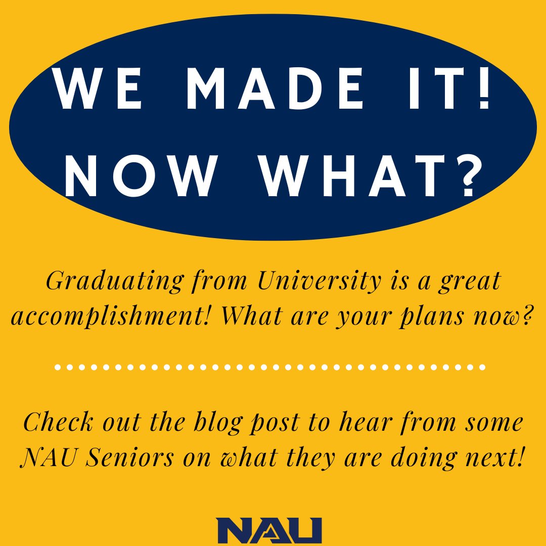 We made it to the end of the semester and, for some of us, the end of our college journey. So, what comes next? Look at this blog post to get insights on what some of our NAU Seniors are doing next! naubba.wordpress.com/2024/05/08/we-… #nau #naubba #nauseniors #naugraduates #wemadeit #nowwhat
